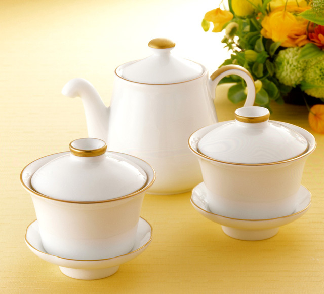 茶器セット（ティーポット1個+蓋碗茶器2個 白化粧箱入り） 銀座 