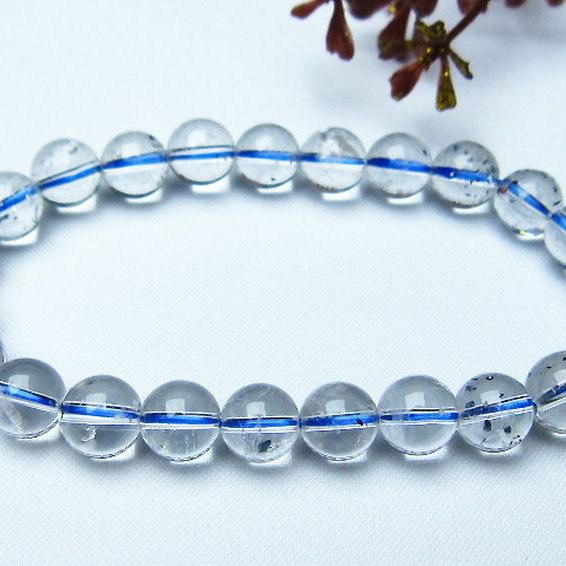 ブルーストロベリークォーツ水晶ブレスレット 8mm [L352-273]