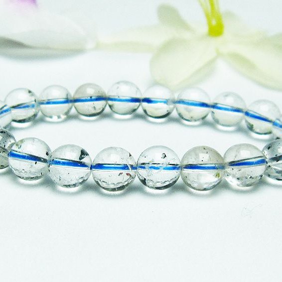 ブルーストロベリークォーツ水晶ブレスレット 9mm [L352-64]