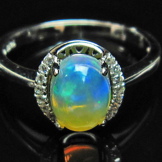 パワーストーン  プレシャスオパール指輪(14号)[L388-119]