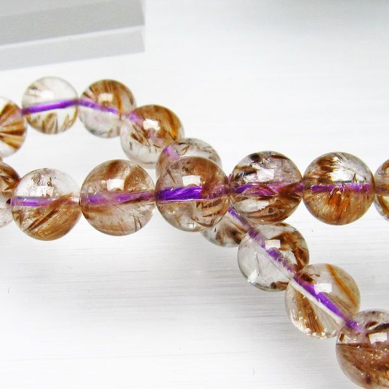 カコクセナイト インクォーツ ブレスレット9mm[L48-342]