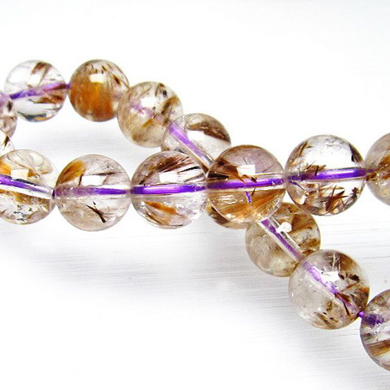 カコクセナイト インクォーツ ブレスレット10mm[L48-389]