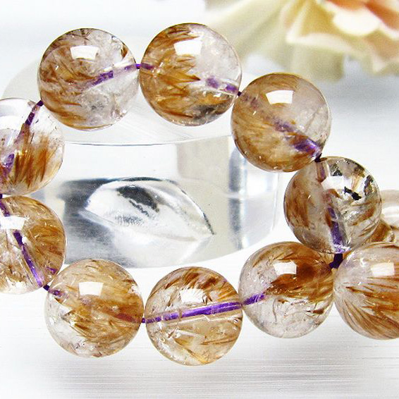 カコクセナイト インクォーツ ブレスレット11mm[L48-407]