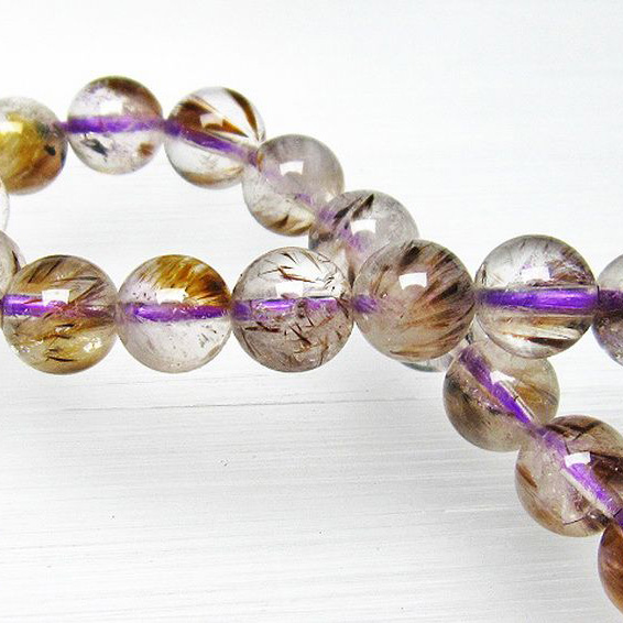 カコクセナイト インクォーツ ブレスレット8mm[L48-747]