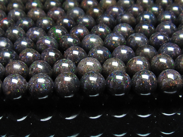 ブラックオパール 一連 ビーズ8mm[H54-19]