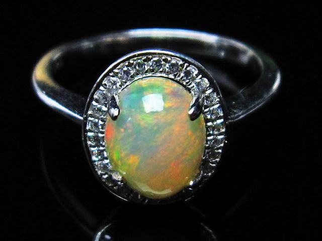 パワーストーン  プレシャスオパール指輪(14号)[L388-440]1枚目