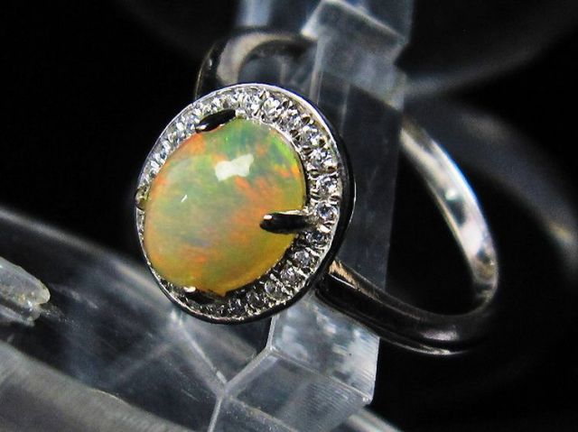 パワーストーン  プレシャスオパール指輪(14号)[L388-440]2枚目