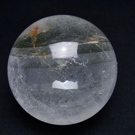 グリーンファントム水晶丸玉 55mm [t100-4657]