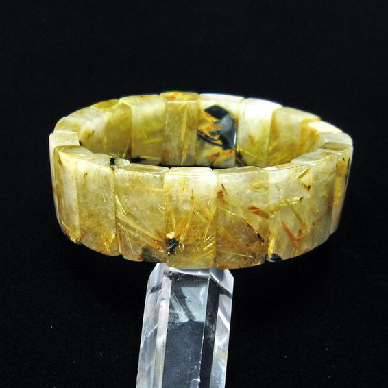 タイチンルチル バングル 1点物】迫力金針！ ヘマタイトイン