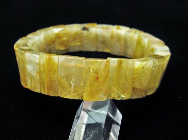 ゴールドタイチンルチルバングル[T107-3802]