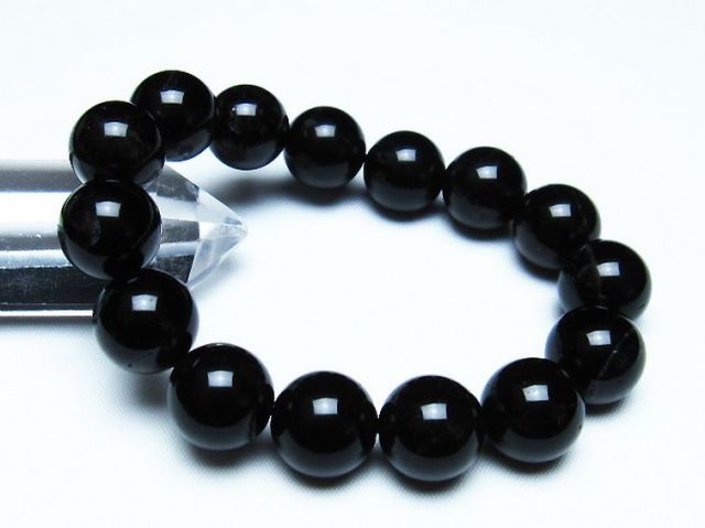 モリオン 純天然 黒水晶 ブレスレット 14mm [T112-6391]