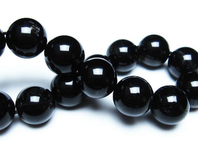 モリオン 純天然 黒水晶 ブレスレット 14mm [T112-6391]