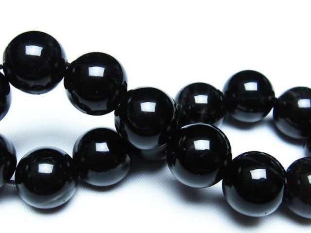 パワーストーン 天然石 モリオン 純天然 黒水晶 ブレスレット 14mm