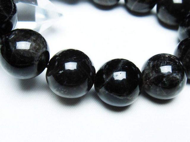 パワーストーン 天然石 モリオン 純天然 黒水晶 ブレスレット 16mm