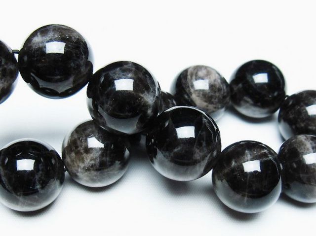 モリオン 純天然 黒水晶 ブレスレット 18mm [T112-7370]