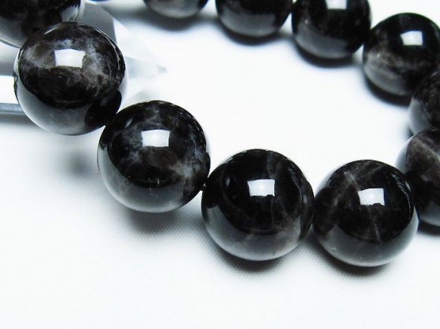 モリオン 純天然 黒水晶 ブレスレット 18mm [T112-7370]