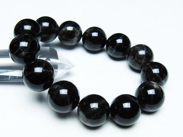 モリオン 純天然 黒水晶 ブレスレット 19mm [T112-7378]