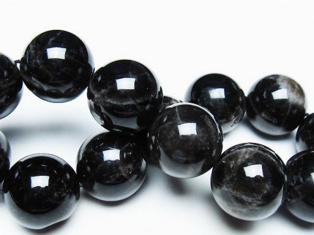 モリオン 純天然 黒水晶 ブレスレット 18mm [T112-7381]