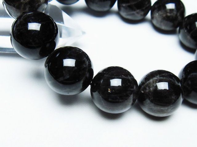 パワーストーン 天然石 モリオン 純天然 黒水晶 ブレスレット 18mm