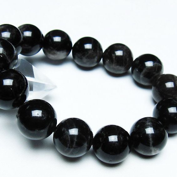 モリオン 純天然 黒水晶 ブレスレット 16mm [T112-7392]