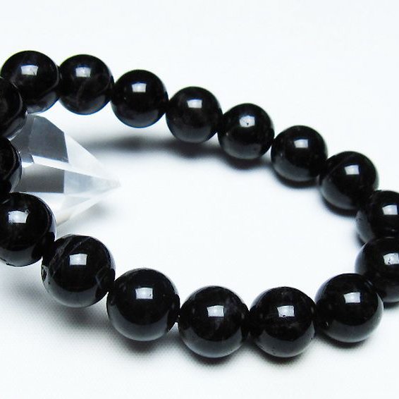 モリオン 純天然 黒水晶 ブレスレット 12mm [T112-7419]