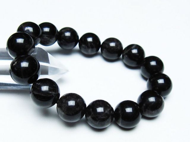 モリオン 純天然 黒水晶 ブレスレット 14mm [T112-7429]