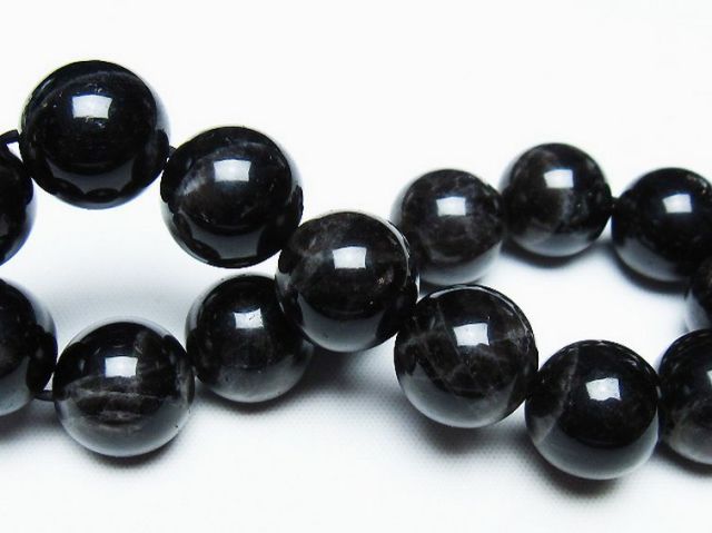 モリオン 純天然 黒水晶 ブレスレット 14mm [T112-7429]