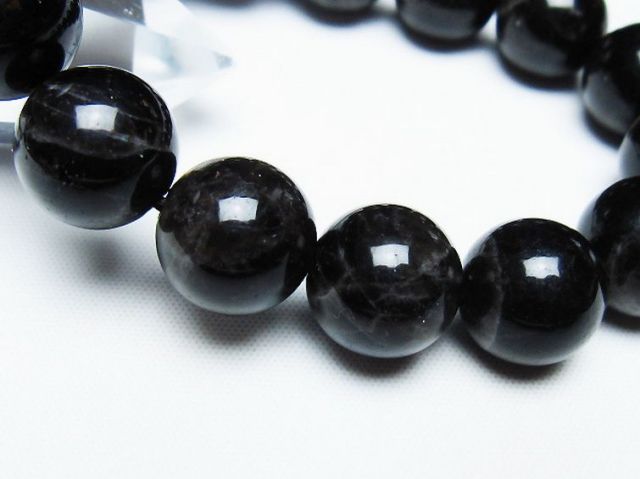モリオン 純天然 黒水晶 ブレスレット 14mm [T112-7429]