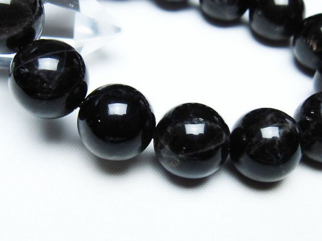 モリオン 純天然 黒水晶 ブレスレット 14mm [T112-7438]