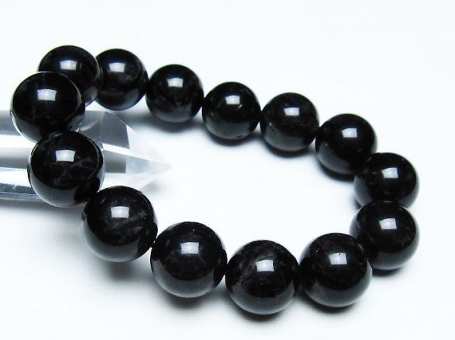モリオン 純天然 黒水晶 ブレスレット 16mm [T112-7443]