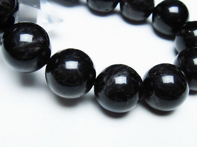 モリオン 純天然 黒水晶 ブレスレット 16mm [T112-7443]