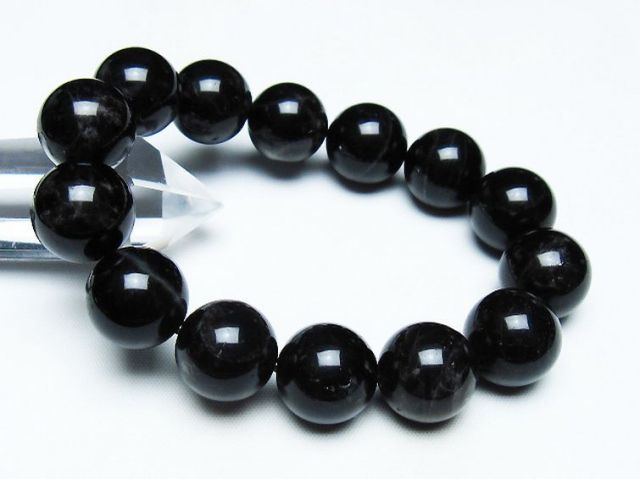 モリオン 純天然 黒水晶 ブレスレット 16mm [T112-7444]