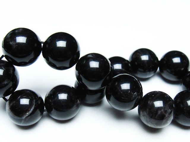 モリオン 純天然 黒水晶 ブレスレット 16mm [T112-7444]