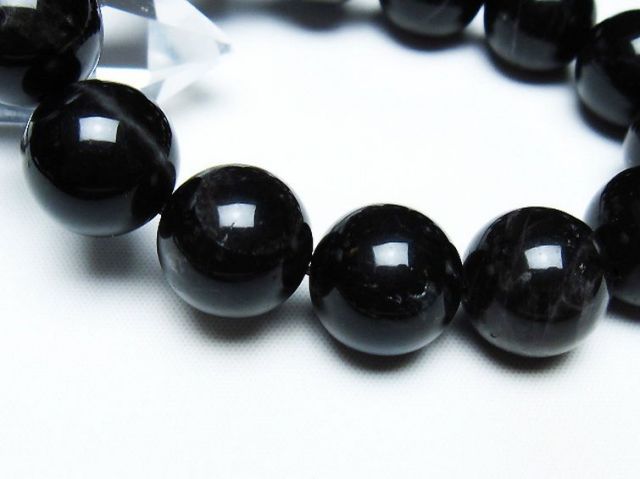 モリオン 純天然 黒水晶 ブレスレット 16mm [T112-7444]