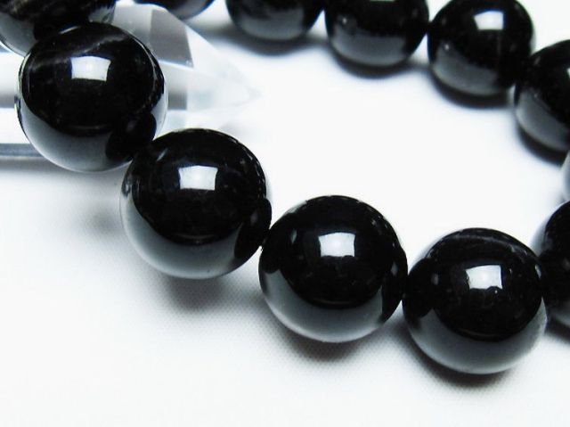 モリオン 純天然 黒水晶 ブレスレット 18mm [T112-7463]