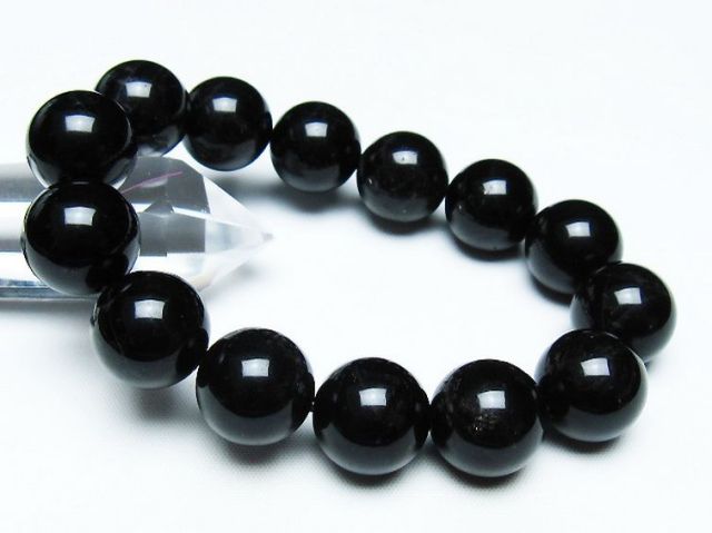 モリオン 純天然 黒水晶 ブレスレット 16mm [T112-7471]