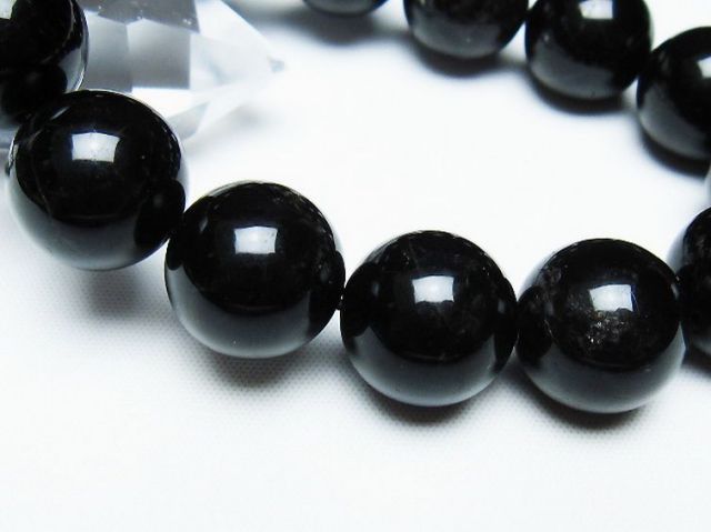 モリオン 純天然 黒水晶 ブレスレット 16mm [T112-7471]