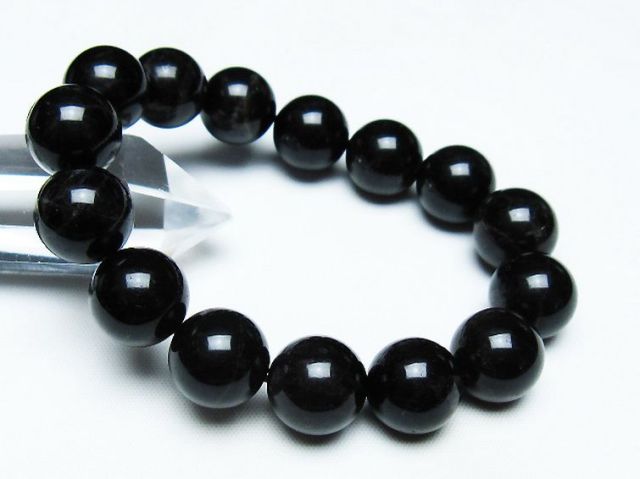 モリオン 純天然 黒水晶 ブレスレット 14mm [T112-7480]