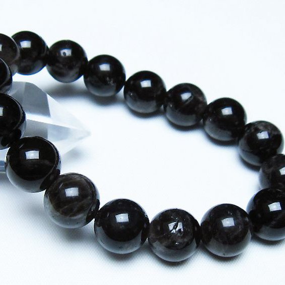モリオン 純天然 黒水晶 ブレスレット 12mm [T112-7524]