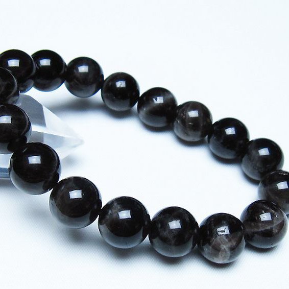 モリオン 純天然 黒水晶 ブレスレット 12mm [T112-7527]