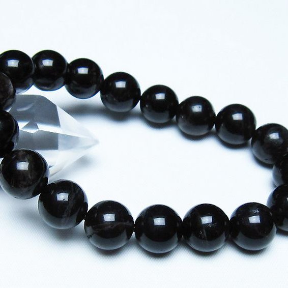 モリオン 純天然 黒水晶 ブレスレット 12mm [T112-7579]