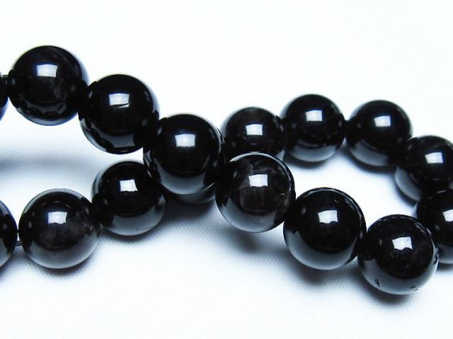 モリオン 純天然 黒水晶 ブレスレット 12mm [t112-7647]