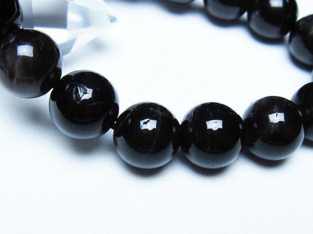 モリオン 純天然 黒水晶 ブレスレット 12mm [T112-7654]