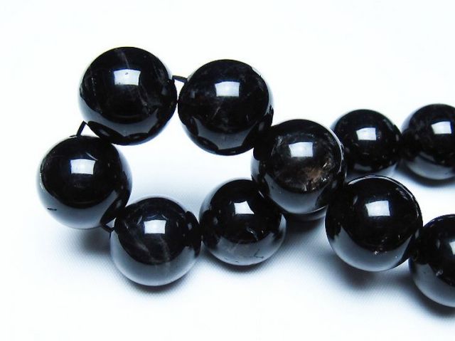 モリオン 純天然 黒水晶 ブレスレット 18mm [T112-7679]