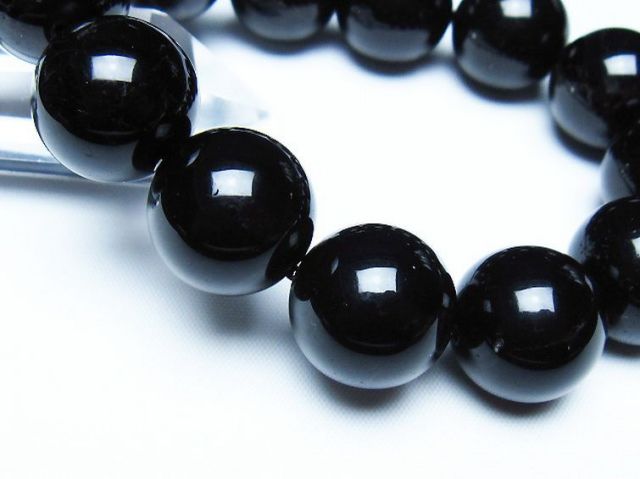 モリオン 純天然 黒水晶 ブレスレット 18mm [T112-7679]