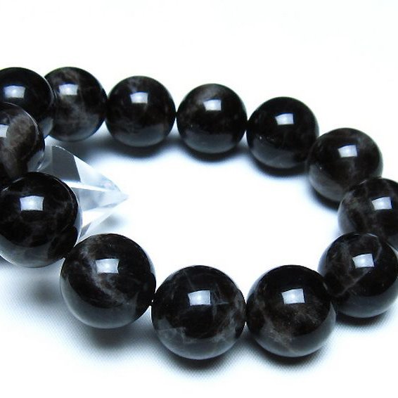 モリオン 純天然 黒水晶 ブレスレット 18mm [t112-8119]