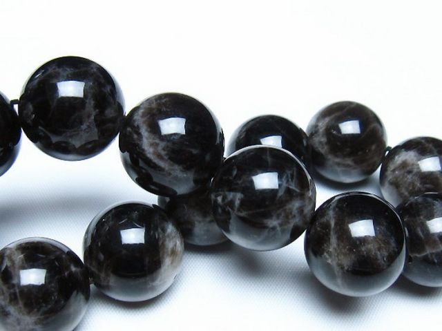 モリオン 純天然 黒水晶 ブレスレット 18mm [t112-8119]