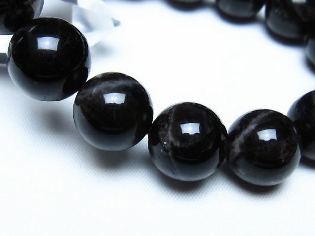 モリオン 純天然 黒水晶 ブレスレット 14mm [t112-8164]