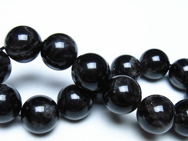 モリオン 純天然 黒水晶 ブレスレット 14mm [t112-8174]