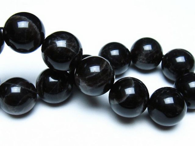 モリオン 純天然 黒水晶 ブレスレット 16mm [t112-8176]